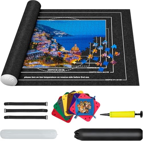 Tapis de Feutre Puzzle pour 1000 à 3000 Pcs avec 8 Plateaux de Tri