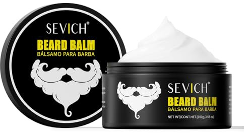 SEVICH Beard Balm for Men,Conditioning Balm with Shea Butter & Biotin,Moisturize, Softens & Shapes Beard,Controls Frizz & Flyaways,Soothes Sensitive Skin,All-Natural Ingredients,100g