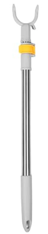 PAMINGONO Asta Stendibiancheria Regolabile in Acciaio Inox Meccanismo di Bloccaggio, Bastone Estensibile Corto per Armadio Domestico, Supporto per Grucce, Organizzazione Capi in Spazi