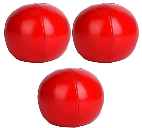 Picysa Set di palline Jonglier in PU 3 pezzi, tasche Jonglier-Fagioli per principianti e professionisti (rosso)