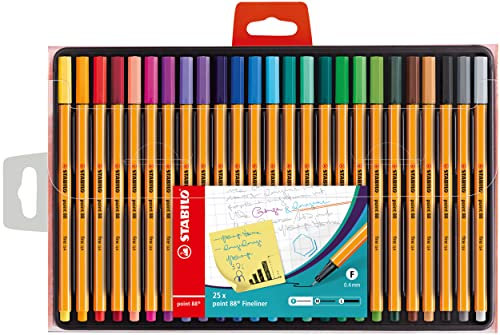 STABILO - Fineliner - point 88-25er Pack - mit 25 verschiedenen Farben