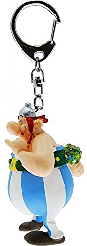 Plastoy Asterix Schlüsselanhänger Obelix verliebt mit Blumenstrauß - Kunststoff - 13 cm