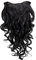 WIG ME UP - H9503-1B Clip-in Haarteil mit 7 Klammern, 3/4 Perücke Schwarz 50 cm lockig Haarverlängerung