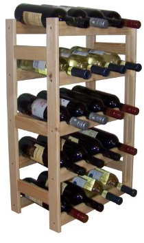 MODO24 Flaschenregal, Weinschrank, Weinständer, Getränkeregal, Weinflaschenhalter, Flaschen Organizer, Weinschrank, Weinregal Holz für 20 Flaschen, Abmessungen 70x43x25 cm, Farben: Naturholz