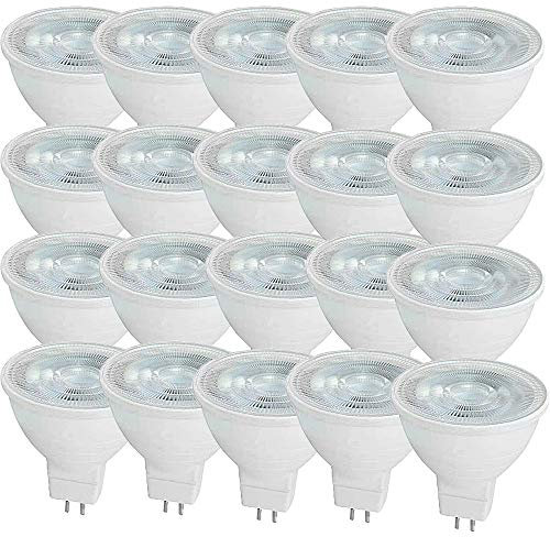 OUGEER 20 Stück MR16 LED-Leuchtmittel 5W LED GU5.3, Entspricht 50W MR16 Halogenlampe Warmweiß 3000K MR16 LED-Strahler GU5,3 600 Lumen Nicht Dimmbar, AC/DC 12V