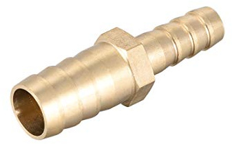 sourcing map Conector Manguera de Lengüeta, Reductor de Latón Recto, Reductor Manguera, Adecuado para Tubería de Diámetro 12mm a 8mm, Adaptador Manguera