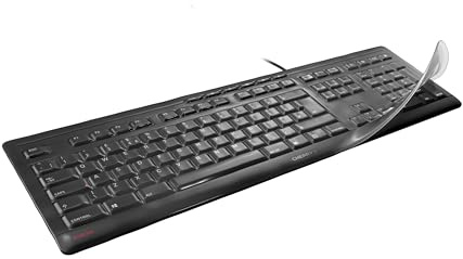 CHERRY WetEx, Flexibe Tastatur-Schutzfolie für CHERRY Stream Fullsize-Tastaturen, ISO-Layout, Schutz vor Verschmutzung durch Flüssigkeiten, Staub, Fremdkörper