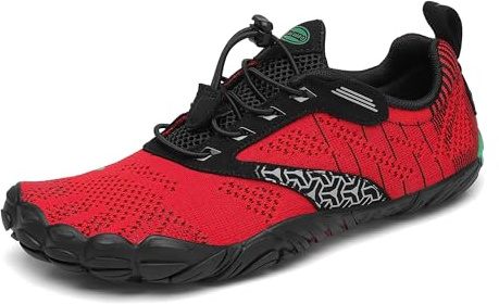 SAGUARO Scarpe Barefoot Minimaliste Uomo Donna Traspiranti Scarpe da Scogli Comode Leggere Scarpette Multisport per Trekking Trail Running Sport Acquatici Palestra, Rosso Ciliegia 42 EU