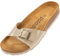 Palado Damen Pantoletten Malta - extra bequeme Sandalen - modische Hausschuhe mit Natur Kork - Made in EU - Sandaletten mit Sohle aus feinstem natur Leder Lack Creme Beige 42 EU