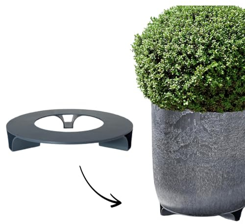 terraced® - blomkruka underlägg – rund – 27 cm diameter – underlägg blomkruka – återvunnet material – tillverkad i Tyskland – förälder (antracit)