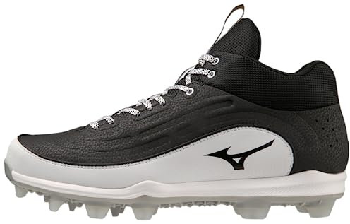 Mizuno Herren Ambition 3 Mid TPU Baseball-Stollen, Schwarz/Weiß, 46 EU
