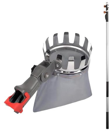 Gralara Poste recolector de frutas con cesta telescópica, poste ajustable con bolsa suave, accesorios, herramienta de jardinería para naranjas, ciruelas y