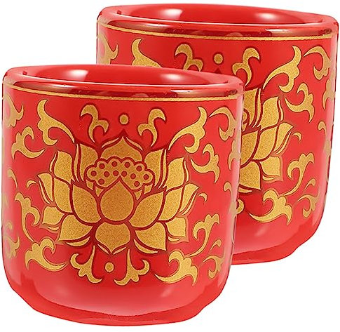 MAGICLULU 2pezzi Ciotola in Per Offerte d Acqua Coppa Buddista in Porcellana Contenitore Per Acqua Sacra Coppa Per Fiori Per Uso o Templare