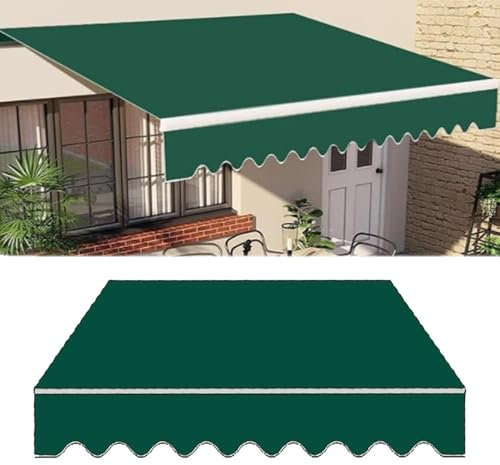 genérico Toldo retráctil de para Patio, con Cubierta de Repuesto, Impermeable, con protección UV, para balcón, jardín y Ventana no Incluye Soporte para sombrilla(Verde, 250 x 200 cm)