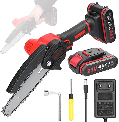Seghe da potatura elettriche Portatili da 21 V da 6 Pollici Piccolo Strumento per la Lavorazione del Legno con Una Sola Mano del Motore della Spazzola della Motosega per spaccare Il Legno per Il