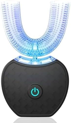 Spazzolino Elettrico Sonic Brush V5,Sonic Brush Spazzolino Elettrico a 360° Con Pulizia Automatica (Black)