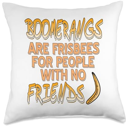 Boomerangs Frisbees Comeback Humor Joke Throw Return Throw Pillow