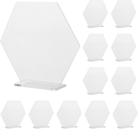 Gatuida Plaques Nominatives Lignes Épurées en Acrylique Transparent Lot de 18 Faciles à Écrire, Décoration de Centre de Table Élégante pour Numéro de Table Mariage