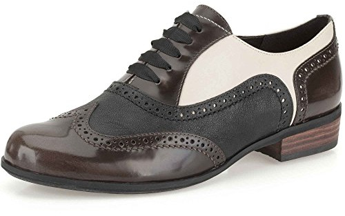 Clarks Hamble Oak, Mary Janes Femme - Beige (Taupe Combi Lea), 35 EU