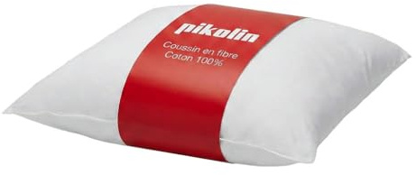PIKOLIN Home Relleno de Cojín de Fibra, Tejido 100% Algodón Antiácaros, Supersuave, Mullido, Alta Recuperación, para Decorar tu Cama