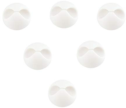 D.RECT 110580 självhäftande kabelhållare kabelklämmor kabelfäste 6 stycken vita