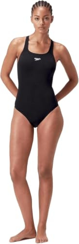 Speedo Women's Eco Endurance+ Medalist | Athletic Fit | Classic Design| Recycled Fabric | Chlorine Resistant | Extra Flexibility Swimsuit Black