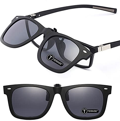 TERAISE Polarized Clip-On Driving Sunglasses with Flip Up Function-Adatto per la guida di pesca Sport all'aria aperta