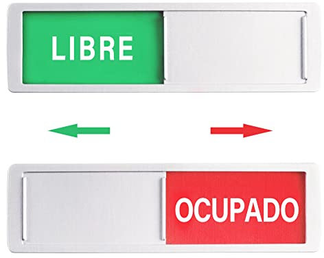 REFORUNG Cartel de LIBRE y OCUPADO Letrero de Deslizante LIBRE/OCUPADO 17.5x5cm Signo de Privacidad Magnético Señal de Privacidad con 2 Almohadillas Adhesivas para Baño Conferencia Hoteles Hospital
