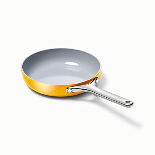 Caraway Nonstick Ceramic Mini Fry Pan (1.05 qt, 8) - Non Toxic, PTFE & PFOA Free - Oven Safe & Compatible with All Stovetops (Gas, Electric & Induction) - Marigold