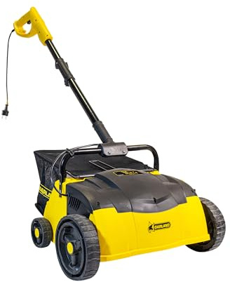 Artificial Turf Sweeper by Roll & Comb, Corded Electric Lawn Rake for Artificial Grass, Cool Gardening Gift, 25 Liter Leaf Collector, Model 302e, 19.8lb.