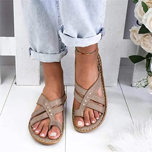 BBPM Mujeres Cómodas Sandalias Corrector De Juanetes Ortopédico para Mujeres Zapatos Ortopédicos de Corrección de pie de Dedo Gordo Corrector de Juanetes Ortopédico,Latón,EU40/US8
