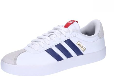 adidas Vl Court 3.0 Shoes Herren Schuhe , Cloud White Dark Blue Better Scarlet, 46 2/3 EU