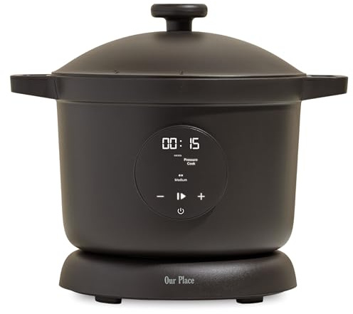Our Place Dream Cooker | 6 Qt Ceramic Nonstick Multicooker & Pressure Cooker with Touchscreen Controls & Auto Steam Release | 4 Modes: Pressure Cook, Sauté/Sear, Slow Cook & Warm | Char