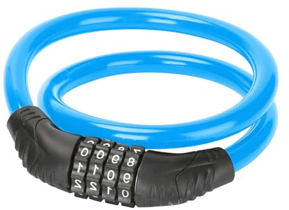 Antivol Vélo,Cadenas Velo Antivol Trottinette,Cable Antivol Vélo,Antivol Trotinette Electrique,Antivol Remorque Attelée,Antivol Velo Code à 4 Chiffres avec Réinitialisable,Pour bicyclettes (Bleu）