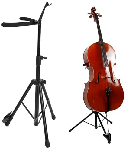 Support de violoncelle pliable et réglable Yosoo avec crochet pour archet - Stable et antidérapant - Compatible guitare - Acier inoxydable