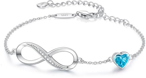 LOUISA SECRET Infinity Armband für Damen Silber 925 Schmuck Damen Armreif Verstellbar Armkette Geburtstags Muttertag Weihnachten ValentinstagGeschenk für Frauen Freundin Mama