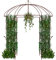 HOMASIS Gazebo con rose in metallo, arco da giardino con gancio e tetto, gazebo per piante rampicanti, pergola per giardino, matrimonio (211 x 211 x 256 cm, bronzo)