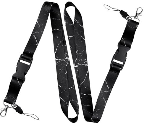 2 Stück Umhängeband, Schlüsselband, Handy-Lanyard, Herren-Lanyard, tragbares Schlüsselband, Schlüsselband, Schlüsselband, Handy-Anhänger-Kette (schwarz)