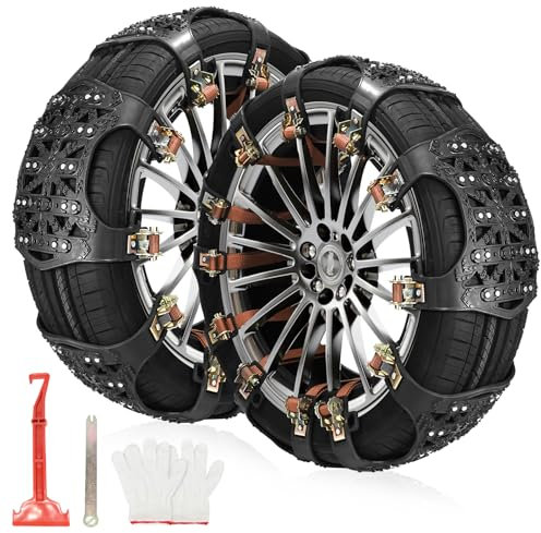 DBREAKS Schneeketten, 6 Stück Reifenketten, Universal 165-275MM Auto Notfall-Schneereifenketten, Snow Chains Cars, Autokette Sicherheitsketten,Anfahrhilfe Schneeketten für die Meisten SUV&LKW(Schwarz)