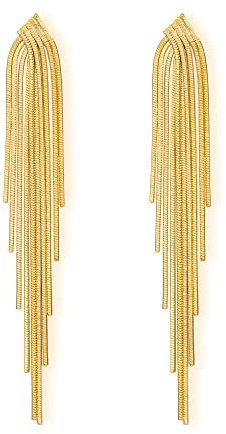 Clearine Mode lange Kronleuchter Quaste lineare baumeln Tropfen Ohrringe für Damen Hochzeit Partei Prom Gold-Ton