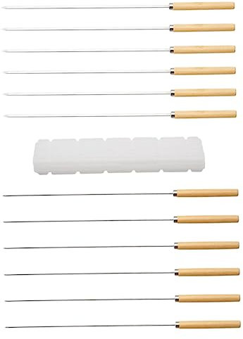 KITANDOVE 21-teiliges Grillspieß-set Aus Edelstahl Grillspieße Und Grillzubehör Mit Holzgriff Für Einfache Handhabung