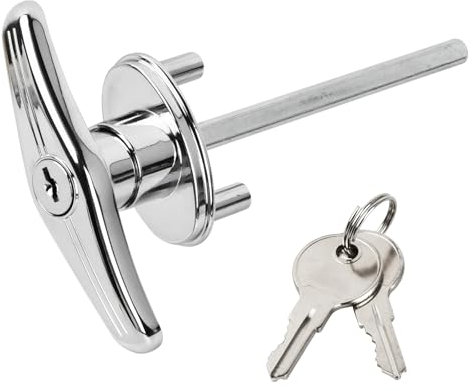 Manilla de Puerta y Juego de Llaves Hexagonales con Mango en T - Manivela de Puerta y Cerradura de Puerta de Ventana Deslizante Ajustable - Mejora tu Garaje con Estilo y Seguridad