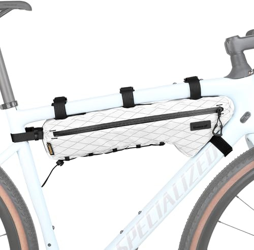 Rhinowalk Sacoche de vélo triangulaire étanche sous le tube, accessoire de vélo professionnel 2,4L (L), Blanc