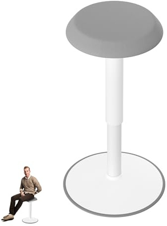 Suusolny Taburete ergonómico con efecto oscilante, altura regulable de 54 a 79 cm, color gris
