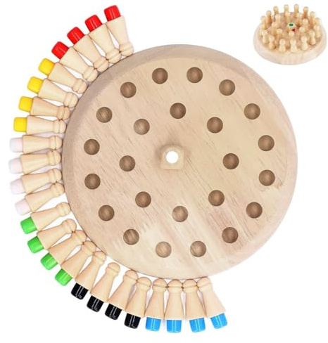YUZHEDM Memory Gioco per Bambini, Giochi di Memoria per Anziani, Scacchiera in Legno, Memory Gioco, Giocattolo per Bambini da Allenamento di Memoria, Regalo Adatto per Bambini e Anziani