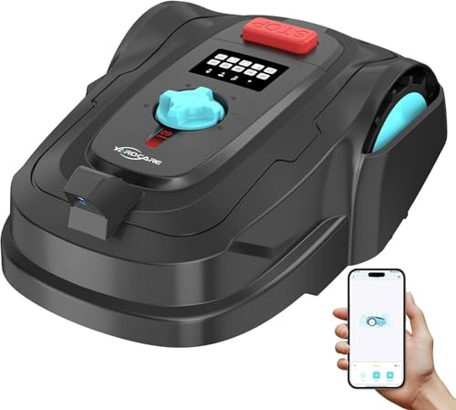 YARDCARE M800Plus Robot Cortacesped sin Cable Perimetral, MAX 800m², Posicionamiento GPS+Navegación con Visión IA, Retorno Estación de Carga, App Control, Corte Forma U, Evitación Precisa Obstáculos