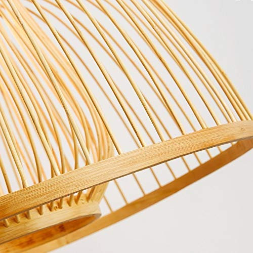 Lampadario a Cesto di Rattan di Rattan in bambù Fatto a Mano, Ciondolo in Stile Giapponese Light New Chinese Study Balcony Regolable Affermazione Lampada Creativa personalità Sospensione Apparecchi
