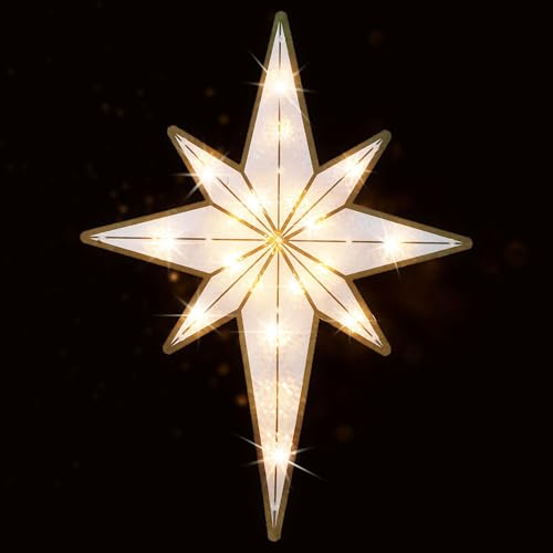LAMPHOME 17 20L Bethlehem Star Christmas Light for Holiday Decorations, Lighted Bethlehem Star Christmas Light Window Sculpture Decoration,Decor Lights for Home