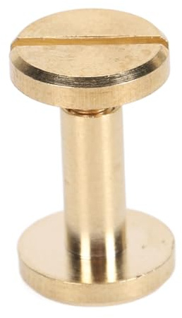 50 Set Rivetti in Ottone Rivetti a Vite a Testa Piatta Rotonda Rivetti per Cinture Borse Portafogli Tessuto in Pelle Progetti di Artigianato Fai da Te (10x10 mm)