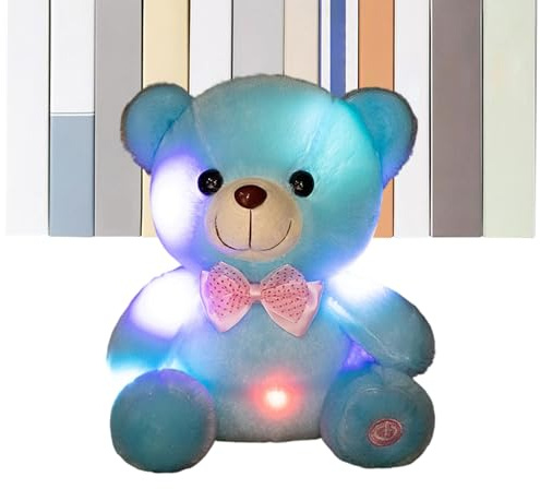 Pruojhw Luz nocturna de peluche, decoración de habitación suave y brillante, suave y dulce, juguete de peluche para niños con luz nocturna LED, para niñas y adultos, como compañero de consuelo, salón